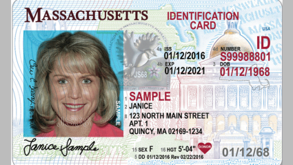 Sample of Massachusetts ID card