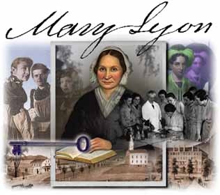 Mary Lyon: Archival photos arranged scrapbook style.