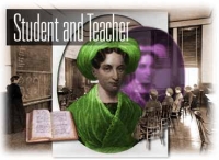 Mary Lyon Archive: archival photos of Mary Lyon and early classrooms arranged scrapbook style